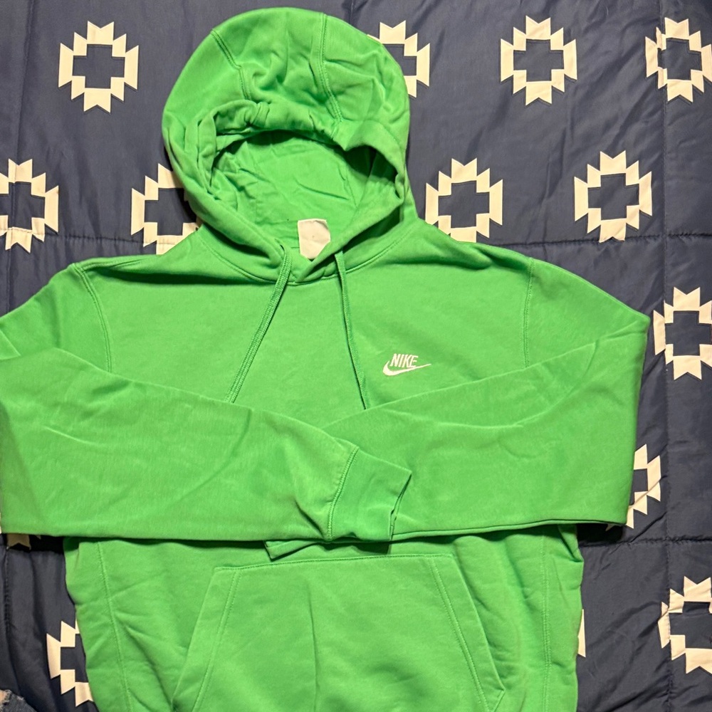 Nike Men's Bright Green Hoodie